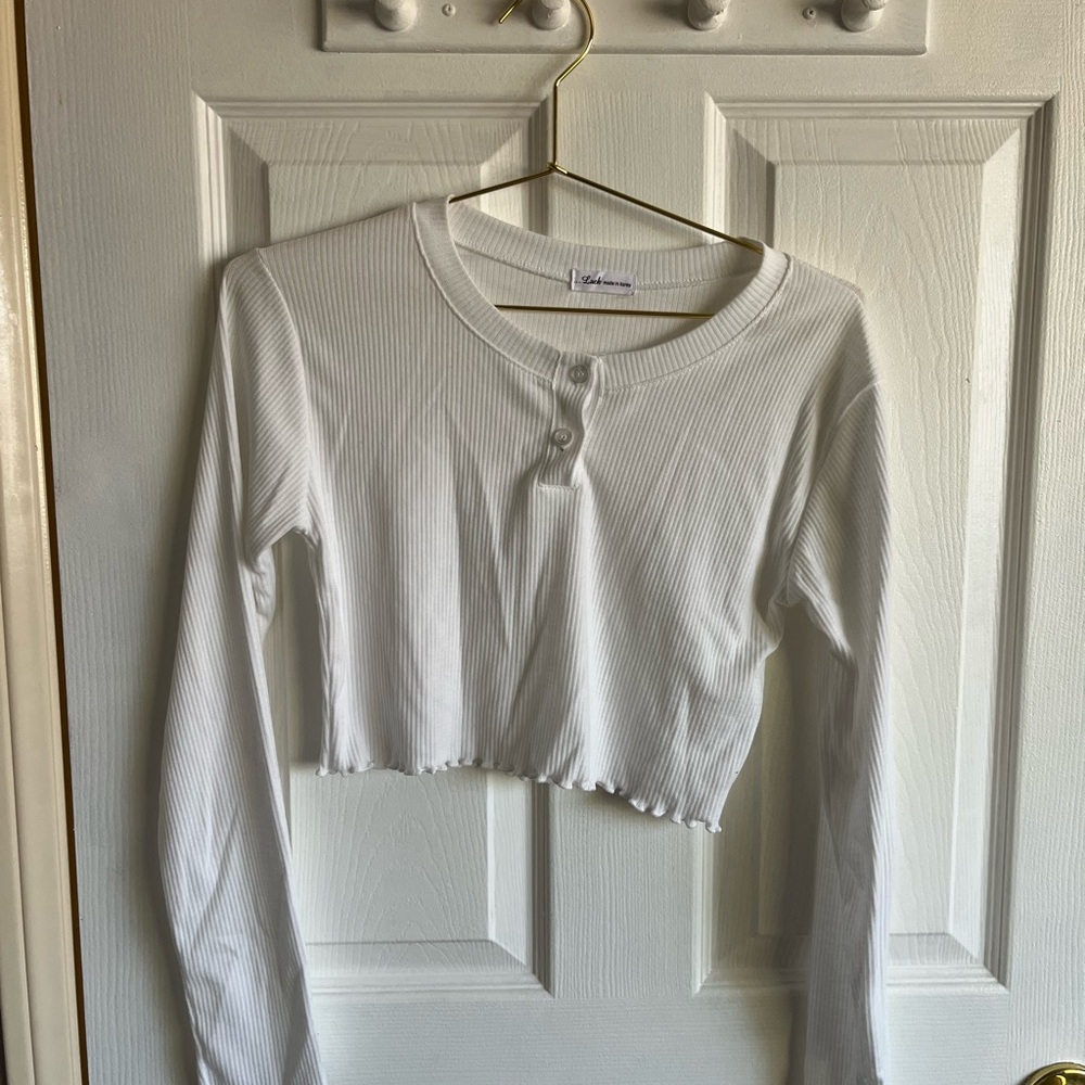 White cropped long sleeve